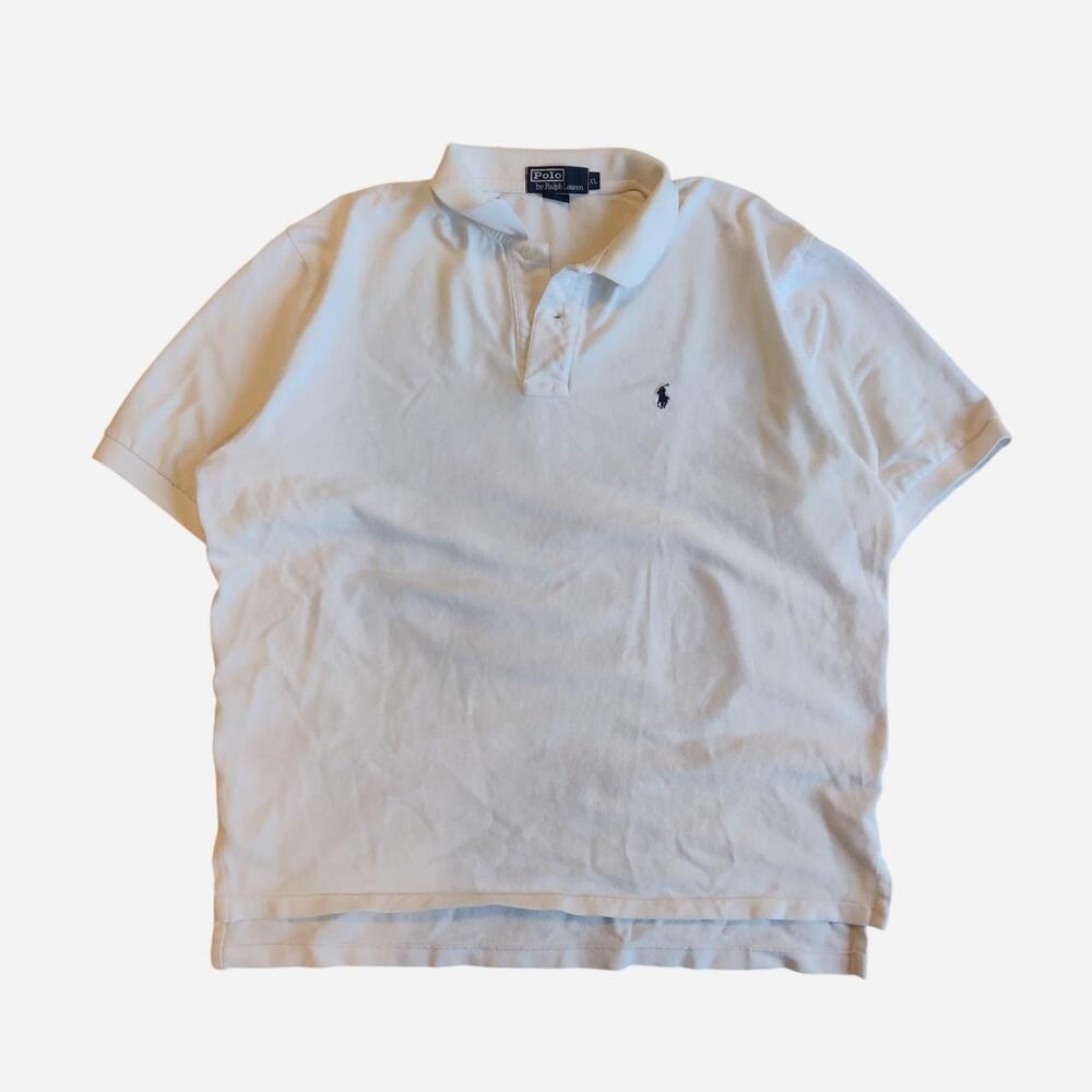 Vintage White Polo Ralph Lauren cotton polo shirt